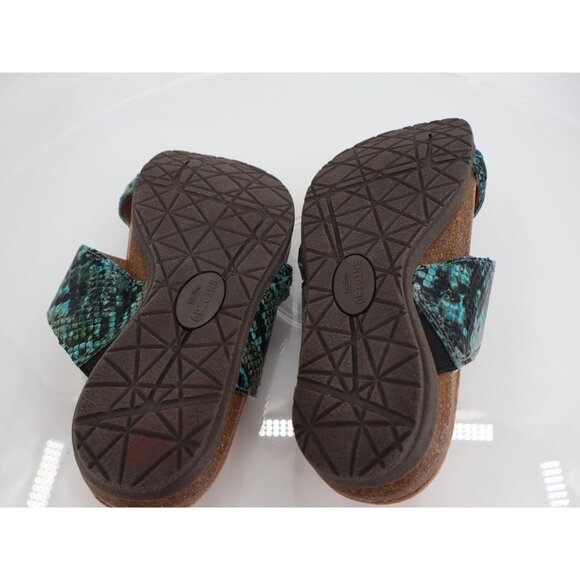Earth Women's Onida Sandal Size 7 Blue Snake Vegan Braided Toe Post Slides - Picture 8 of 11